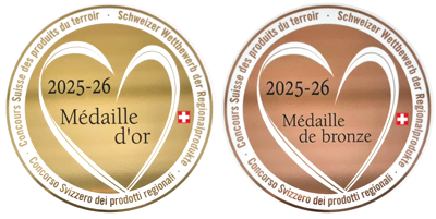 Médaille d'Or et Médaille de Bronze au Concours suisse des produits du terroir 2025-2026